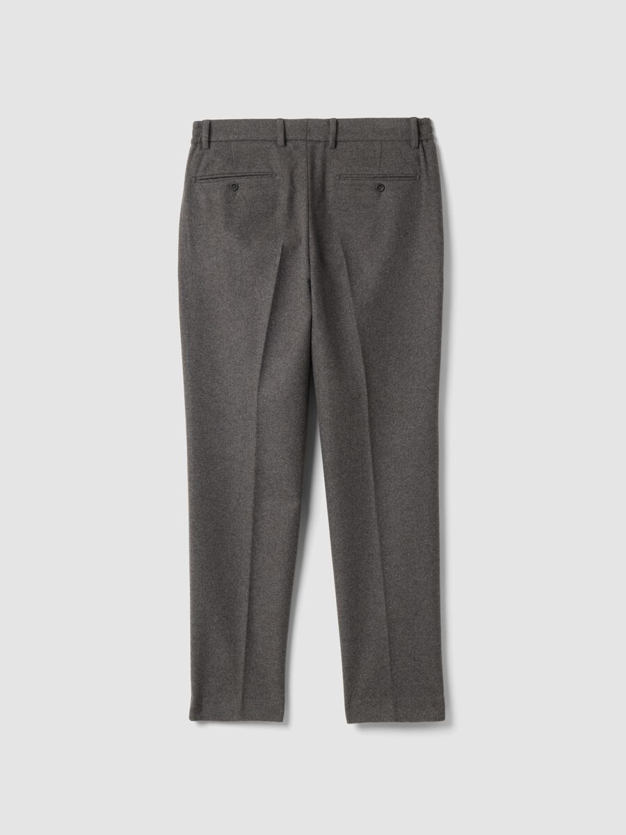 Grey wool and viscose blend formal carrot-fit trousers_2