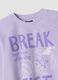Purple fleece crew-neck pyjamas with long trousers, regular fit_2