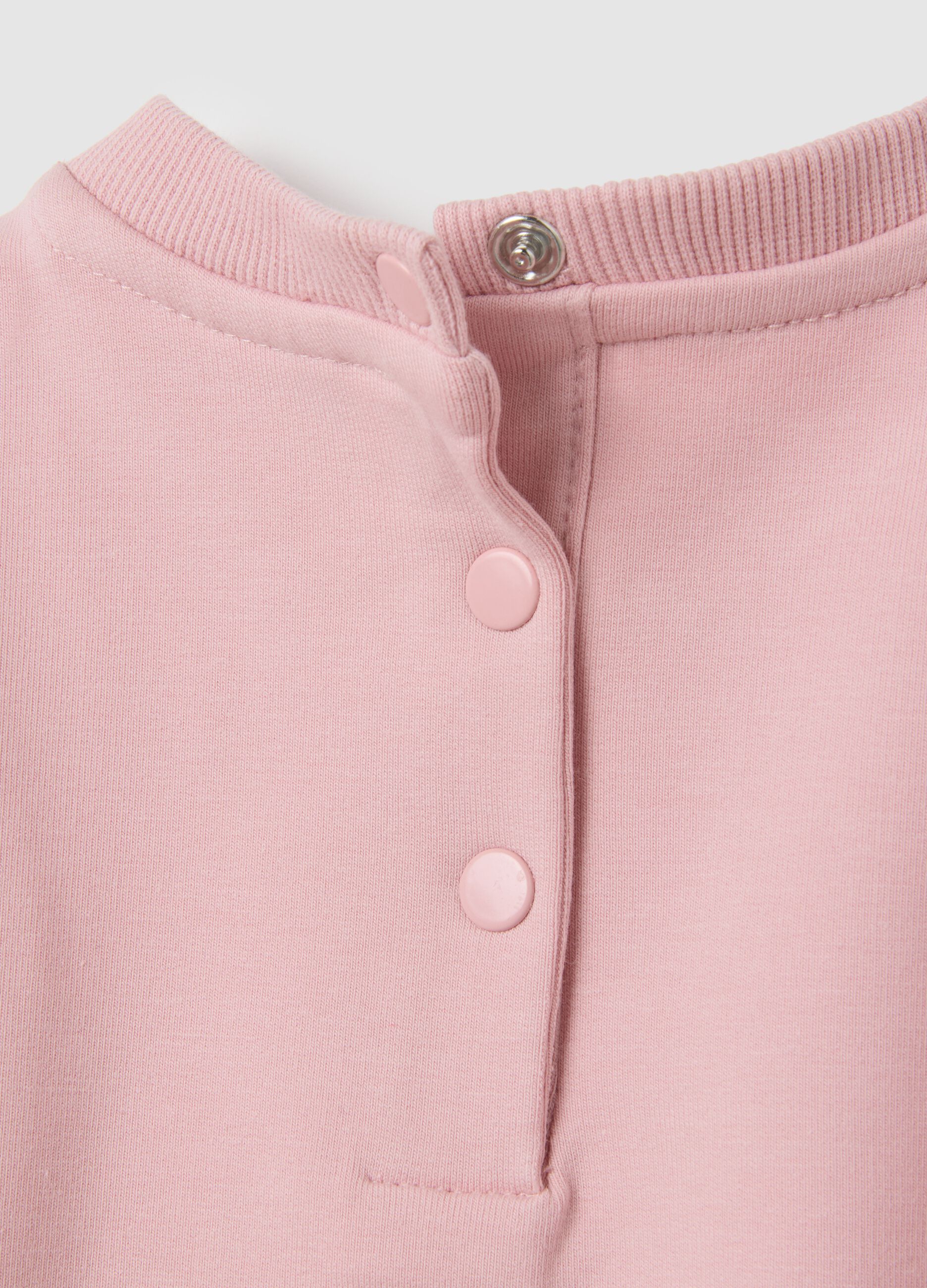 Pink stretch cotton sweatshirt and leggings set for girls