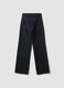 High-waisted wide-leg blue denim jeans in pure cotton_2
