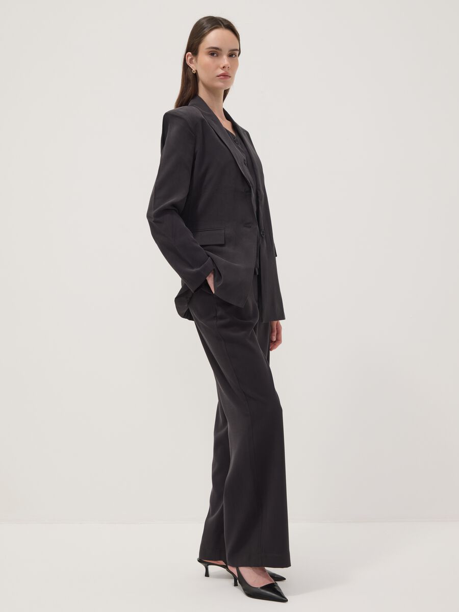 Black regular-fit viscose-blend blazer_0