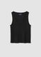 Black stretch tank top with crinkled texture_4