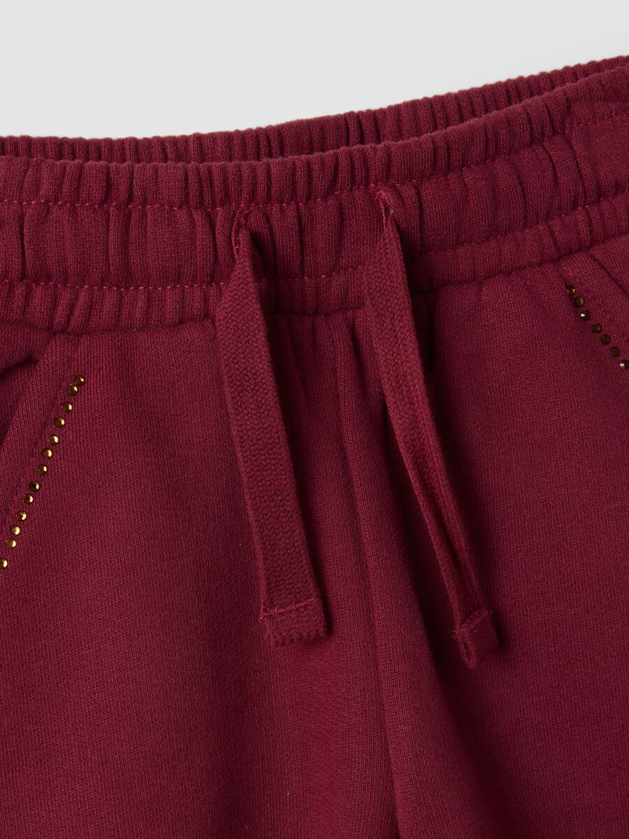 Red pure cotton jogger trousers_3
