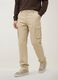 Pantaloni cargo beige in cotone elasticizzato slim fit_1