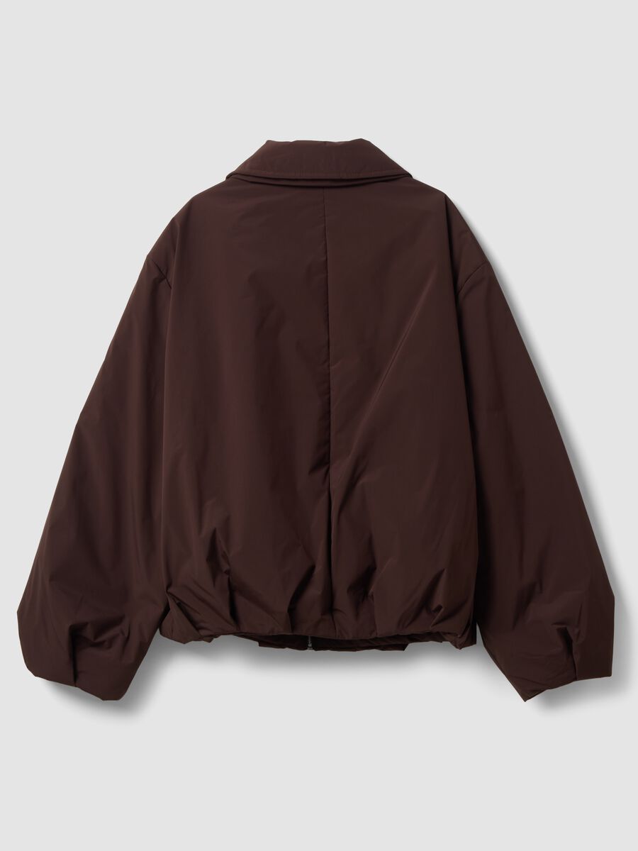 Brown regular-fit jacket with zip and wide collar_2