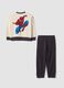 Beige and black cotton-blend tracksuit with MARVEL Spider-Man prints_1