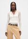White Sweater with Sheer Long Sleeves_0