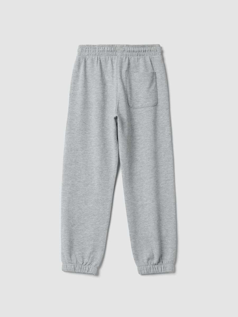 Grey cotton and viscose blend joggers_2