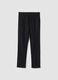 Black slim-fit stretch viscose chino trousers_0