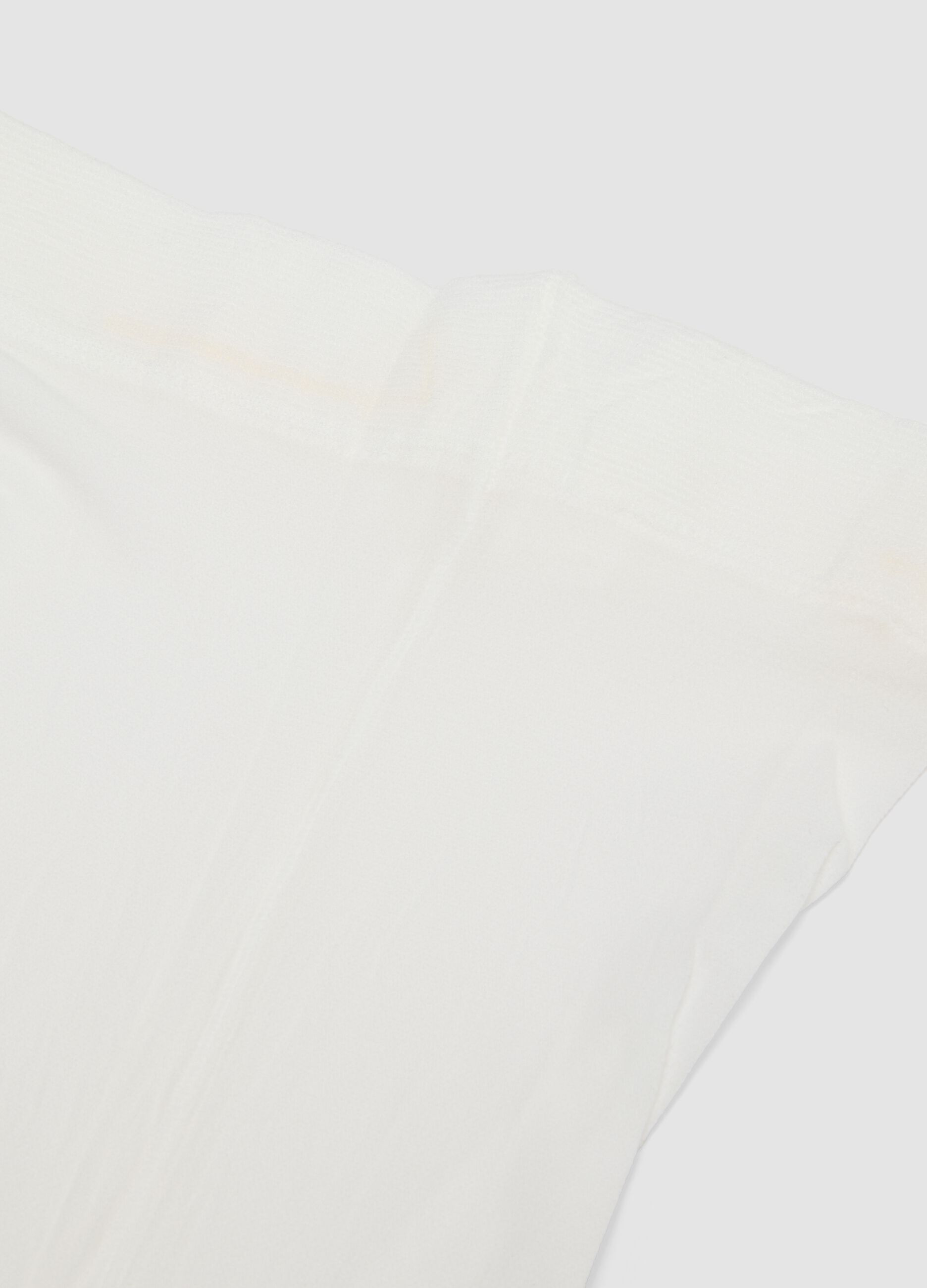 Collant bianco in tessuto elasticizzato con filato brillante