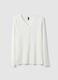 White pure cotton nightshirt regular fit with henley collar_4