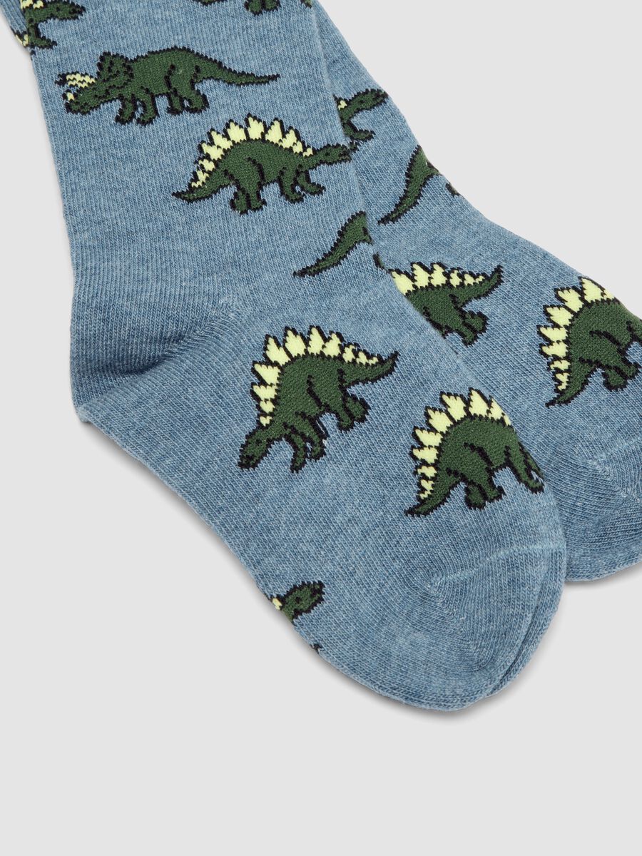 3-pack of green and blue long socks in stretch organic cotton_2