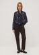 Blue and brown blouse with bow and all-over print, regular fit_1