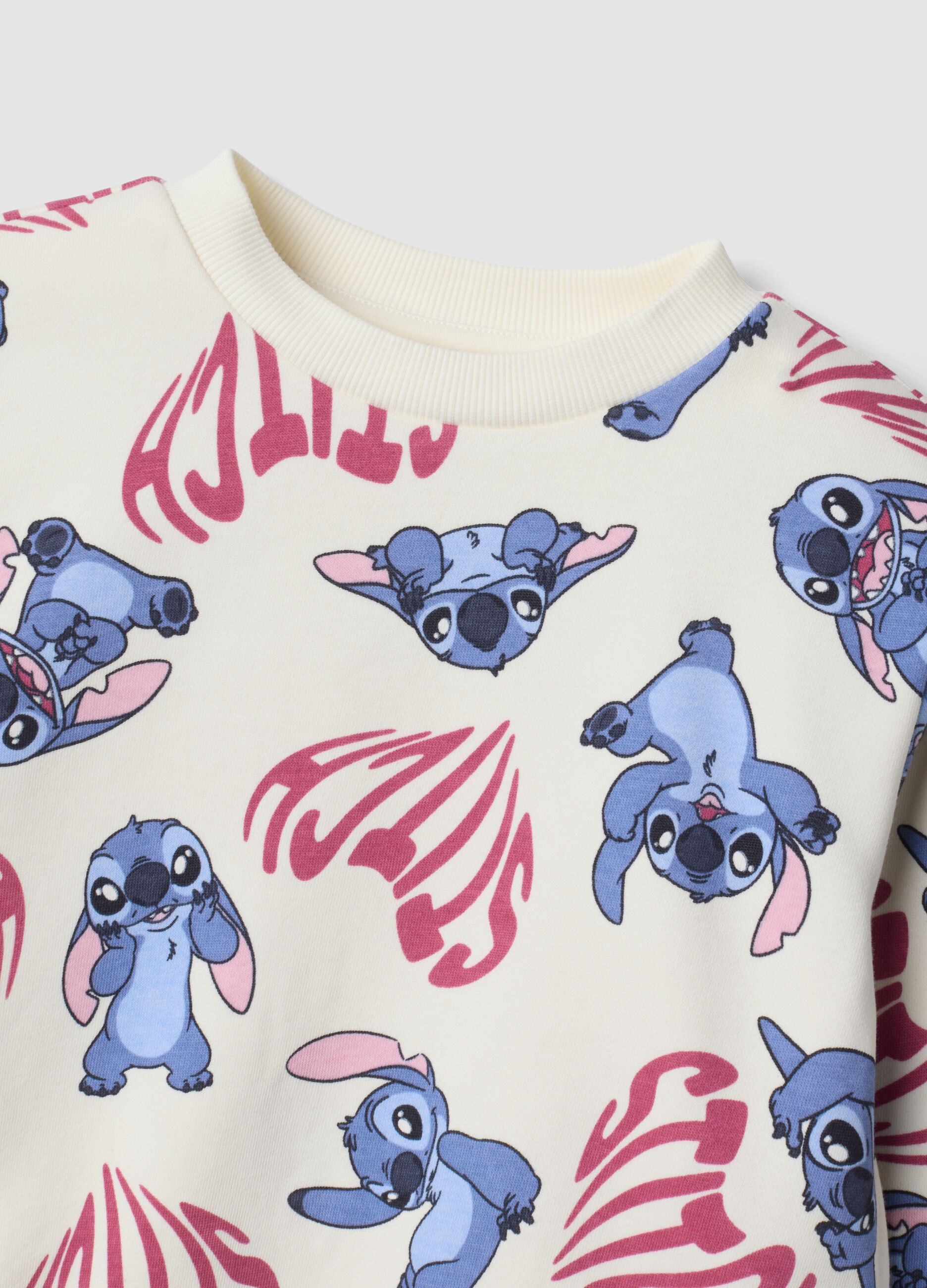 White and red cotton-blend Lilo & Stitch tracksuit