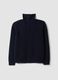Navy blue regular-fit stretch wool half-zip jumper_0