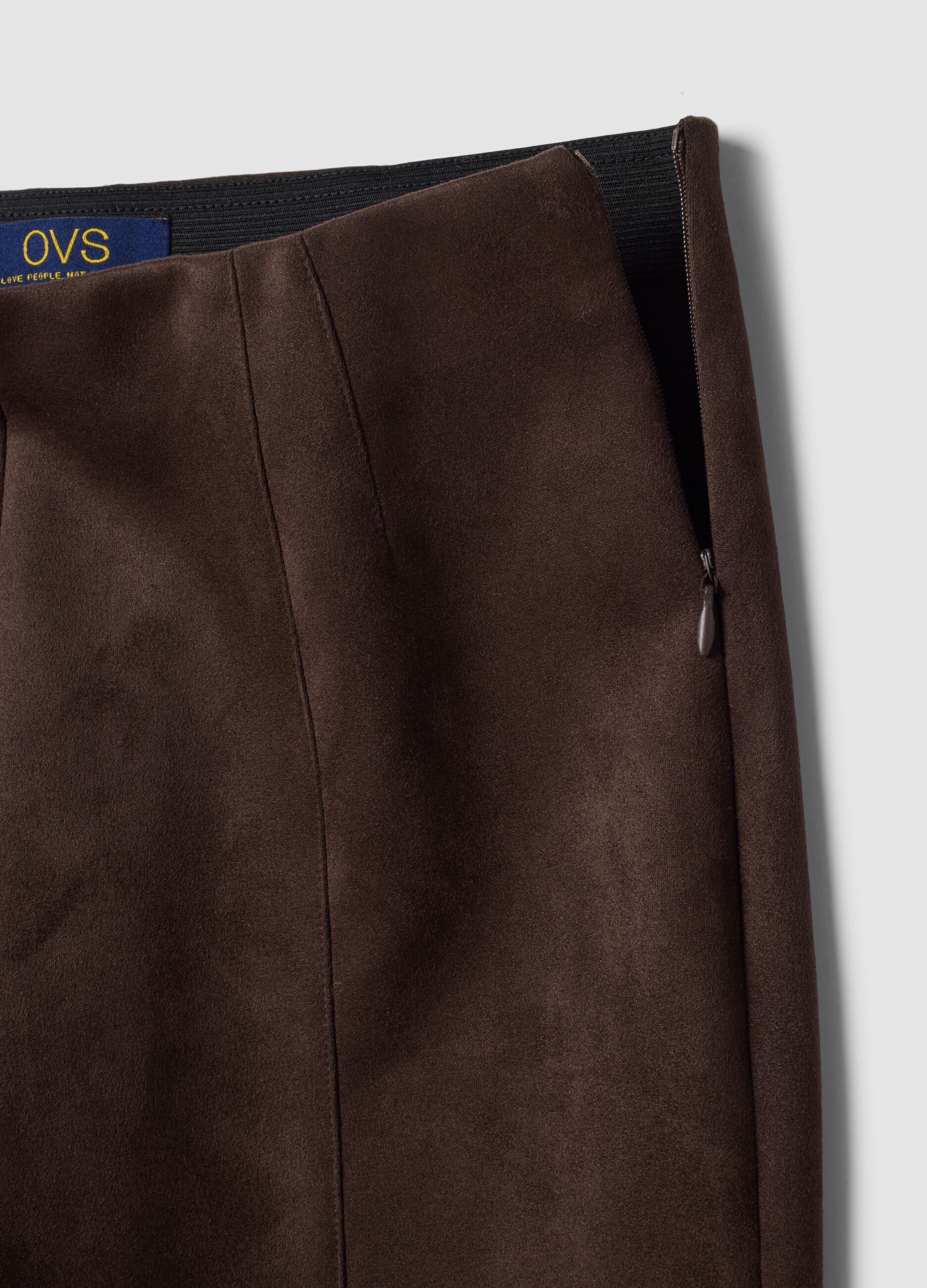 Leggings marroni in tessuto elasticizzato slim fit