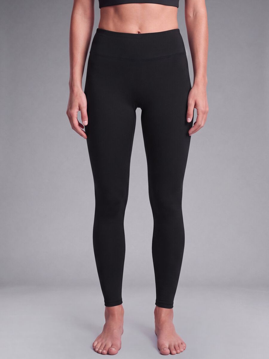 Black high-waisted breathable stretch leggings ALTAVIA STUDIO_2