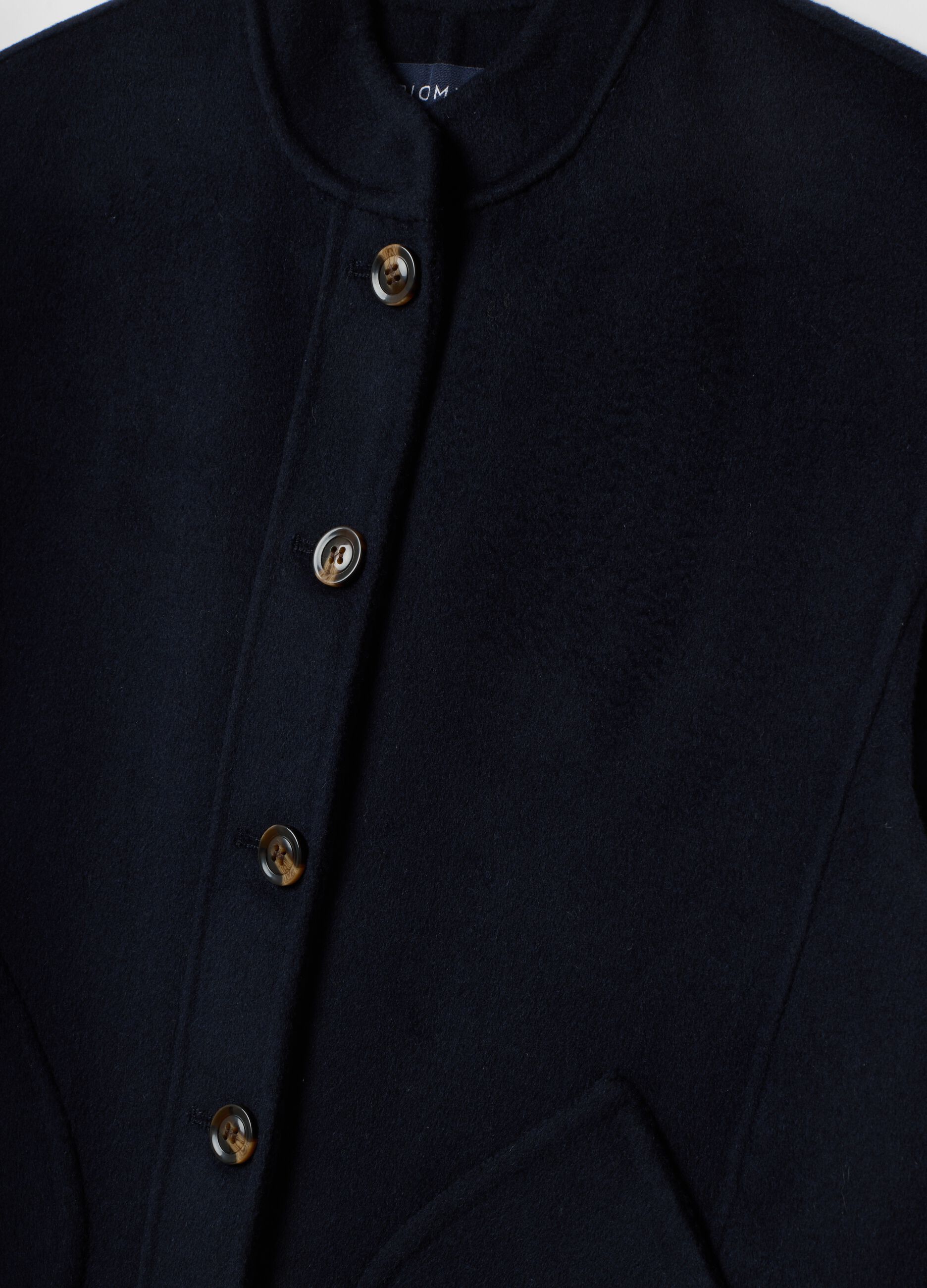 Blue wool-viscose blend gilet with patch pockets