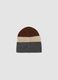Cappello marrone in lana elasticizzata a coste_0