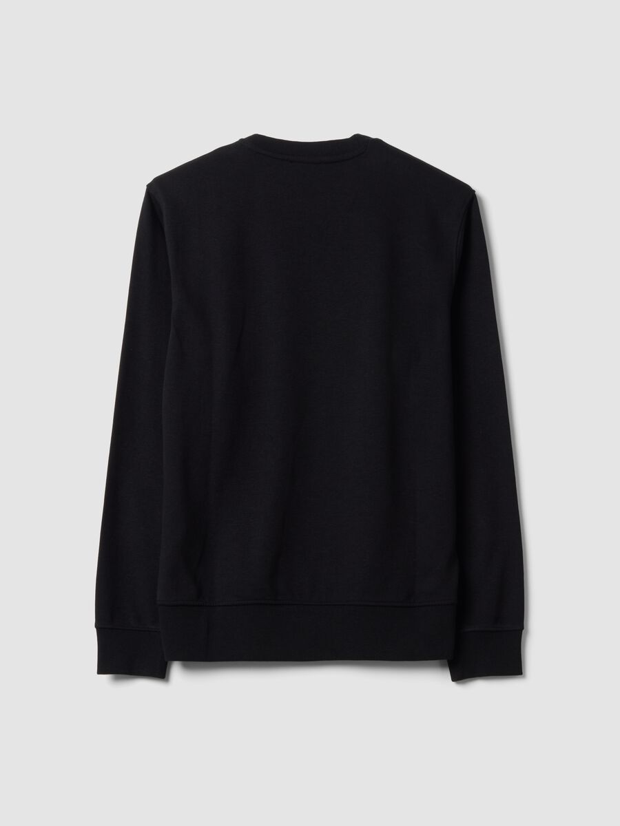 Black crew-neck sweatshirt in cotton blend, regular fit_5