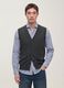 Grey viscose-blend waistcoat with deep V-neck, regular fit_0