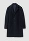 Cappotto blu in misto lana con rever classico regular fit_0