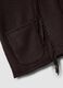 Brown wool-blend cape with fringe_1