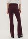 Burgundy flared leggings in stretch viscose Milano knit_2