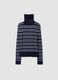 Blue striped fitted crew-neck top in viscose blend_0