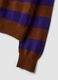 Maglia viola in pura lana a righe con girocollo_1