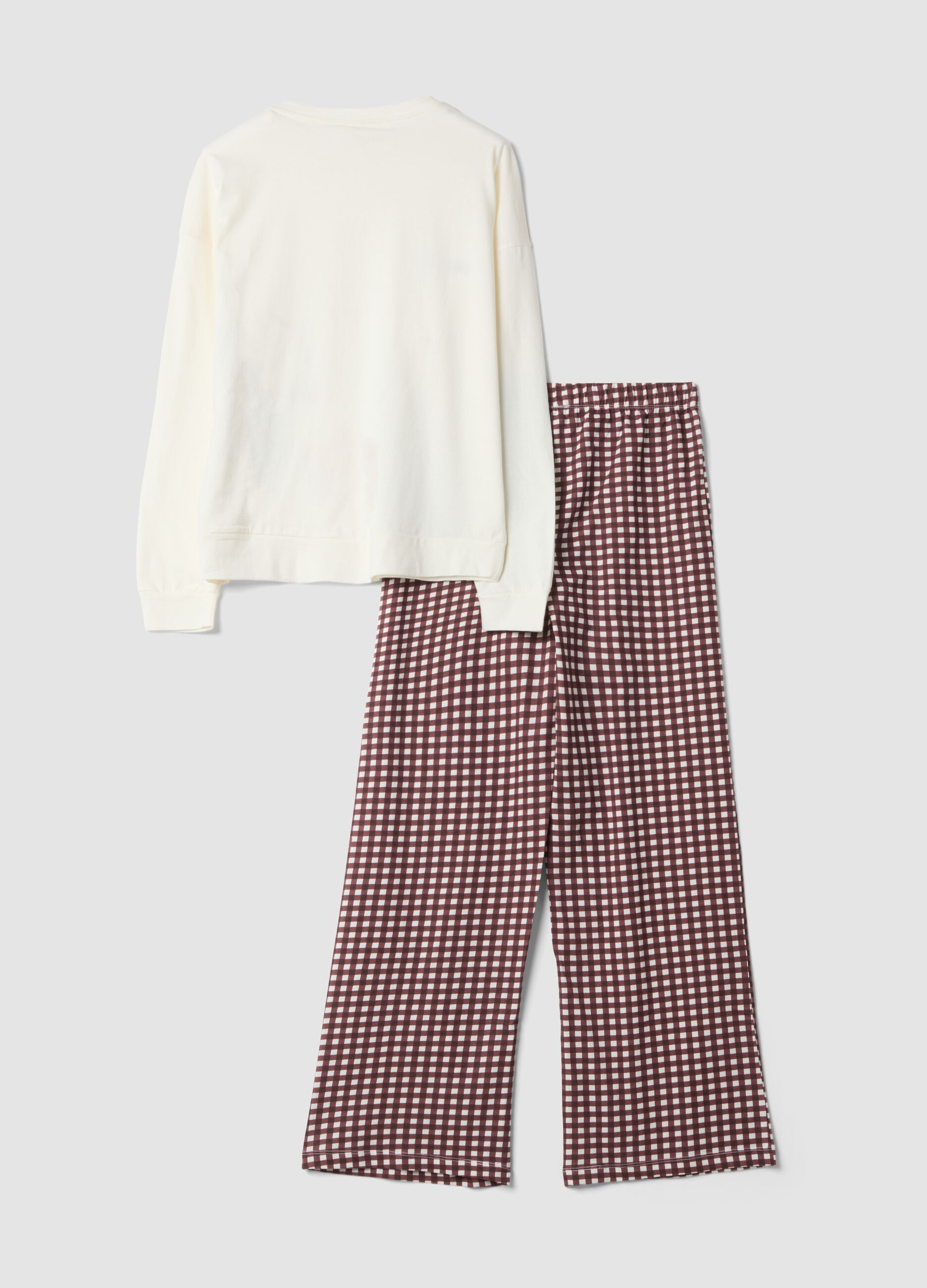 Brown Peanuts-themed pyjamas in pure organic cotton