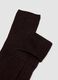 Brown ribbed long socks in pure cotton_2