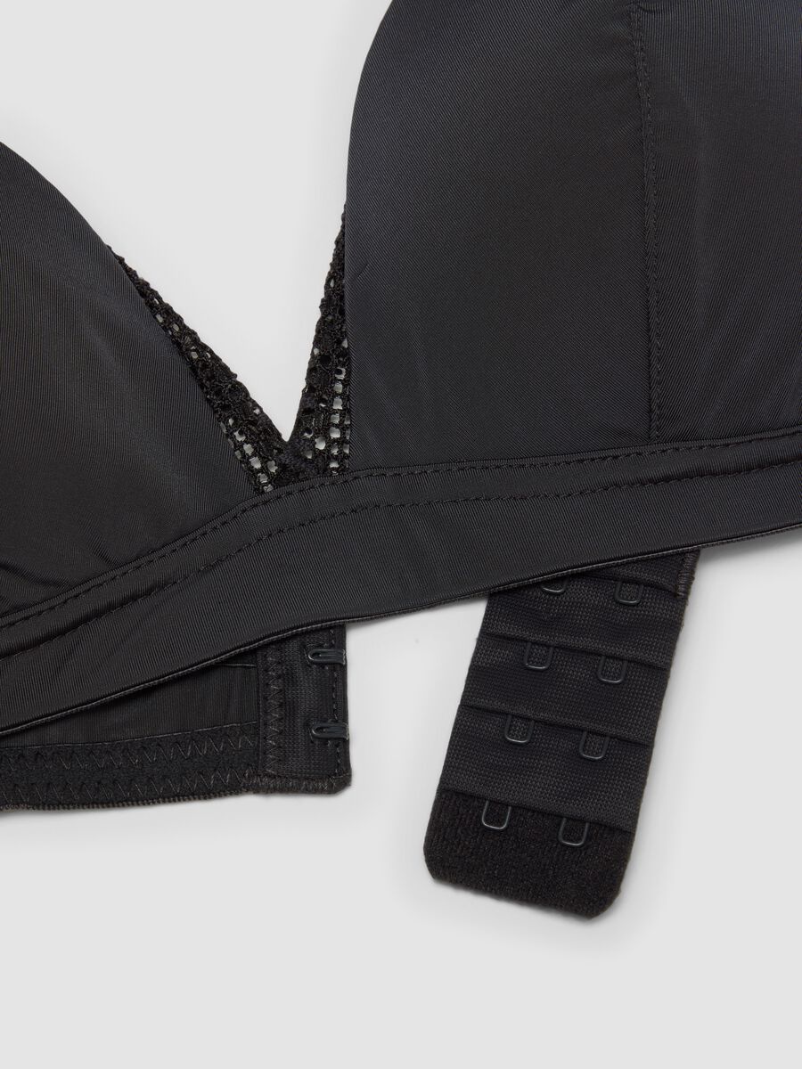 Black triangle bra in stretch fabric with removable padding_5