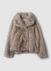 Beige faux-fur effect jacket, regular fit_0