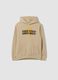 Beige cotton-blend hoodie with Jeep print_0