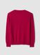 Maglia rossa in pura lana con scollo profondo a V_2