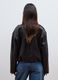 Giacca marrone biker in misto viscosa_3