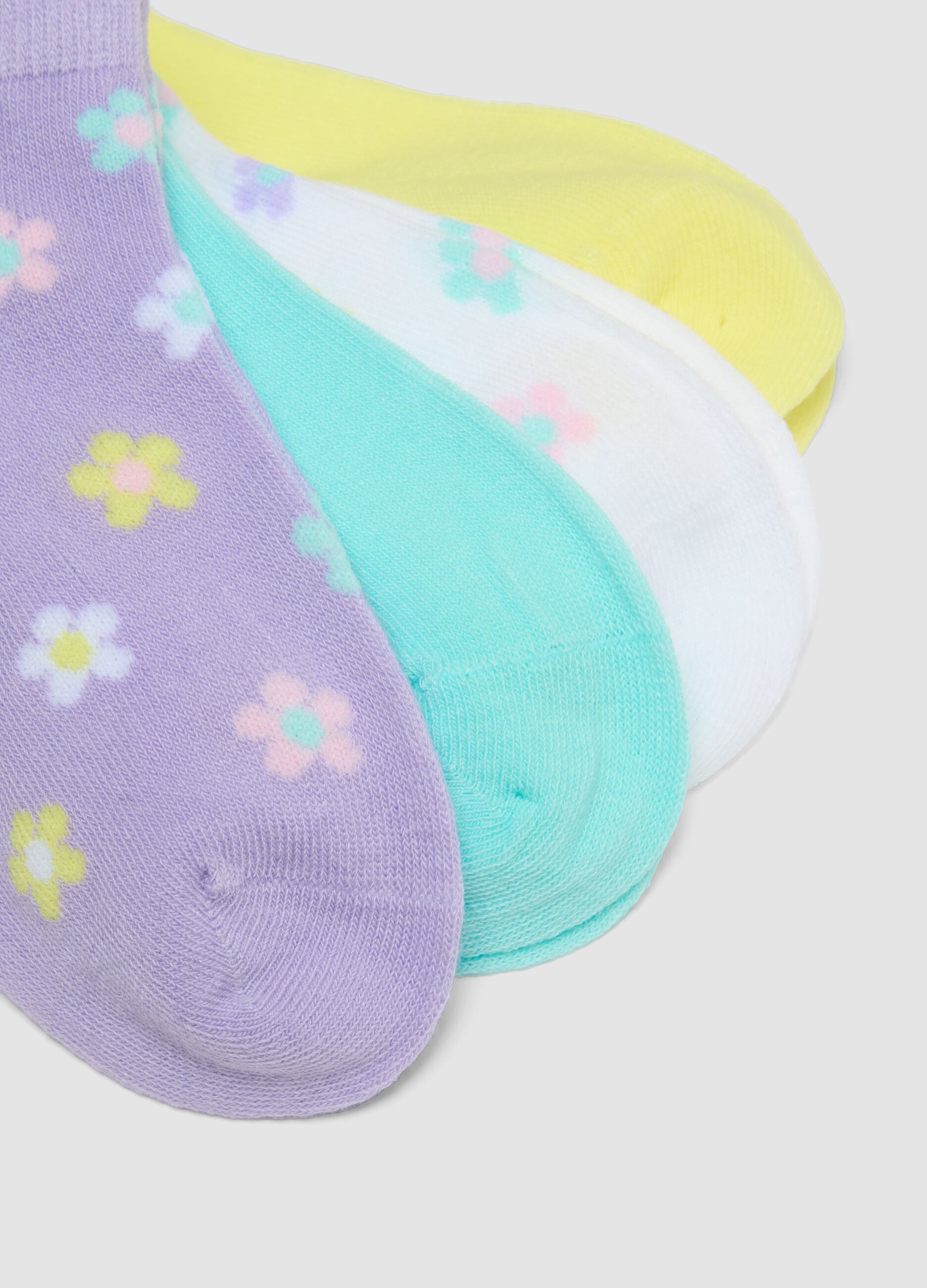 Multipack of Girls' Short Socks in Organic Cotton Blend Multicolor