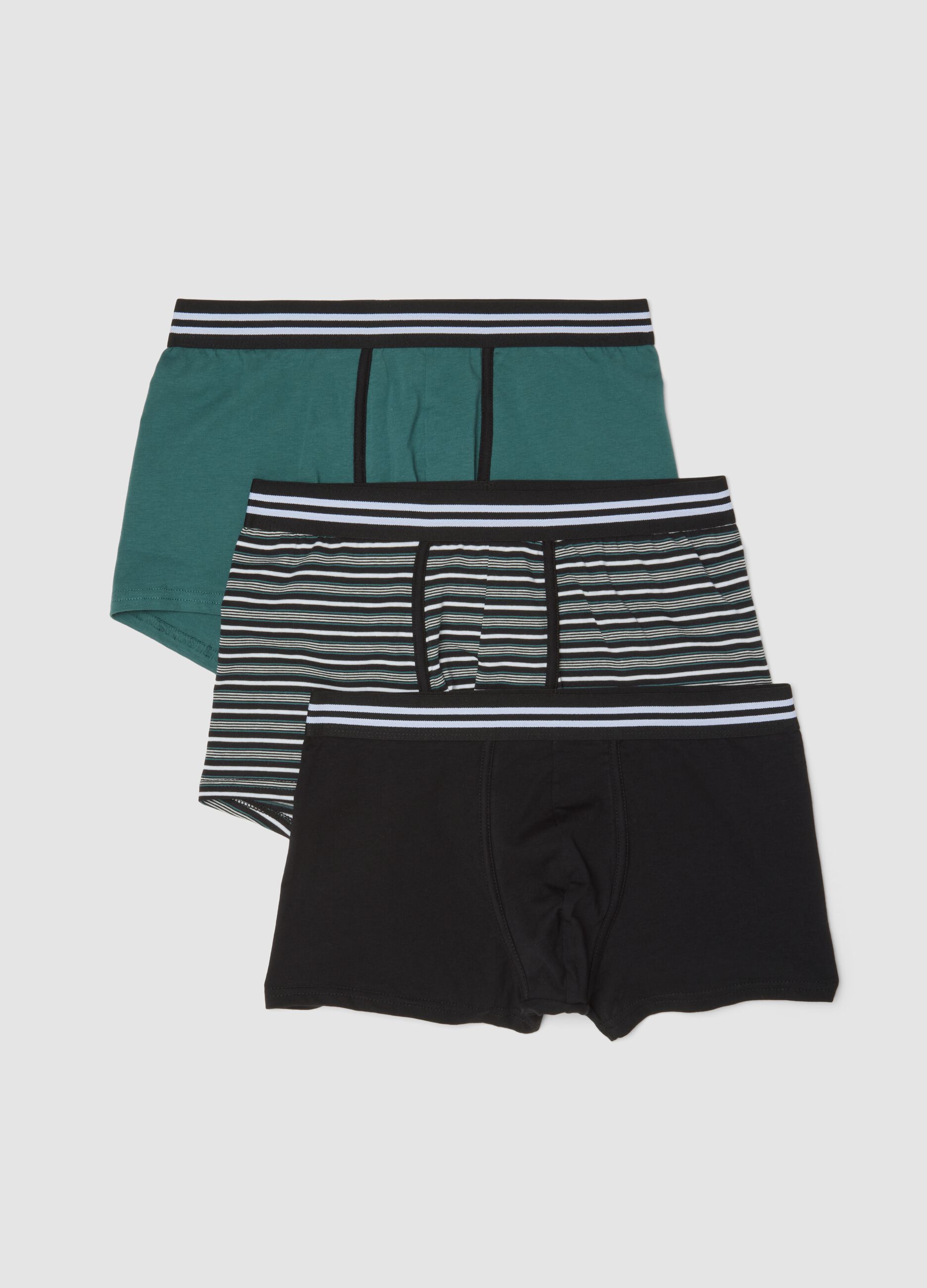 Three-pack of multicolour boxers in stretch organic cotton jersey