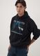 Black cotton-blend hoodie with Pink Floyd print_0