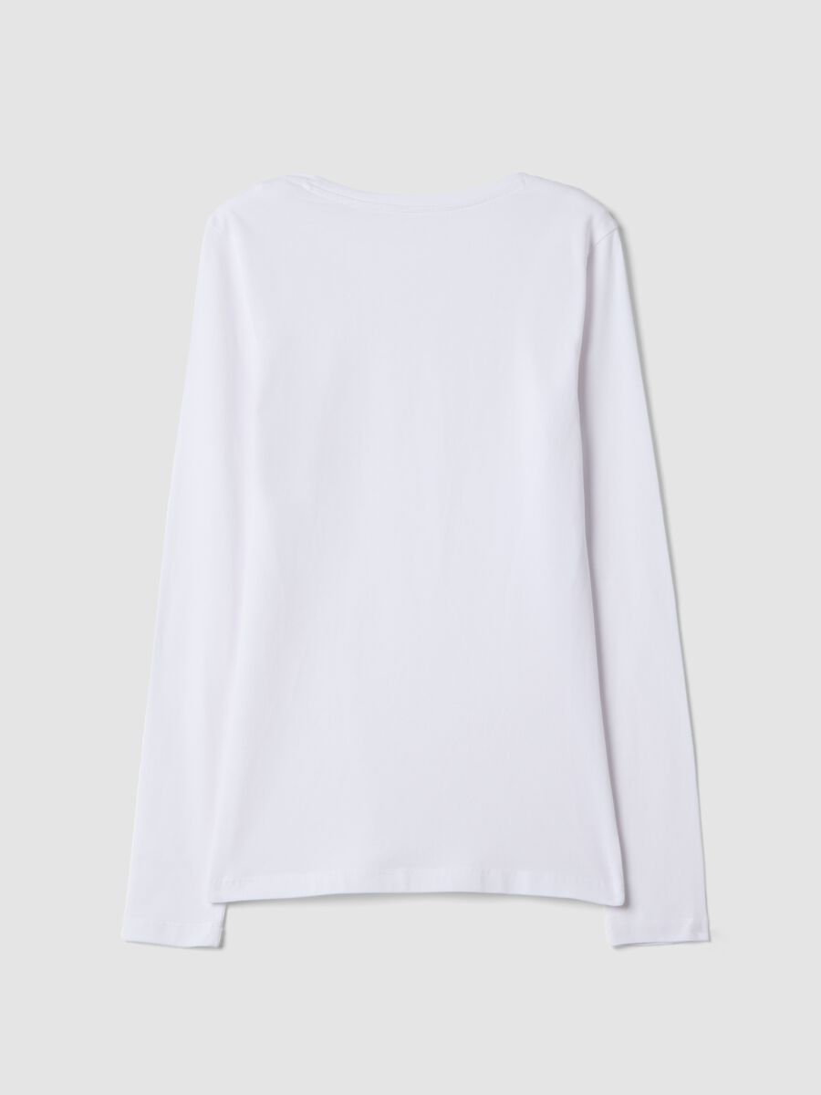 Maglia bianca in cotone organico elasticizzato girocollo_6