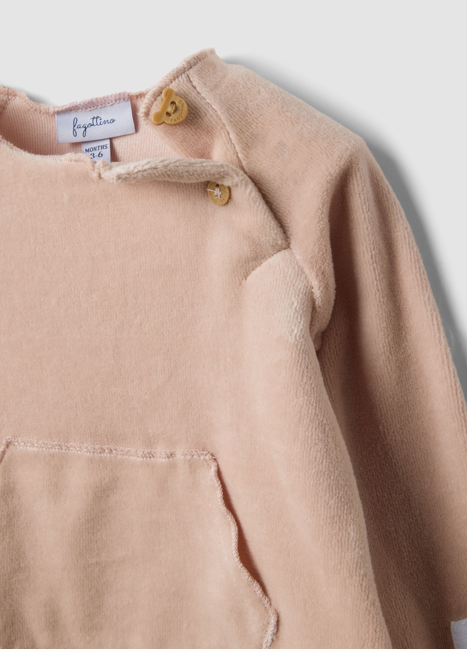 Completo rosa in misto cotone a maniche lunghe