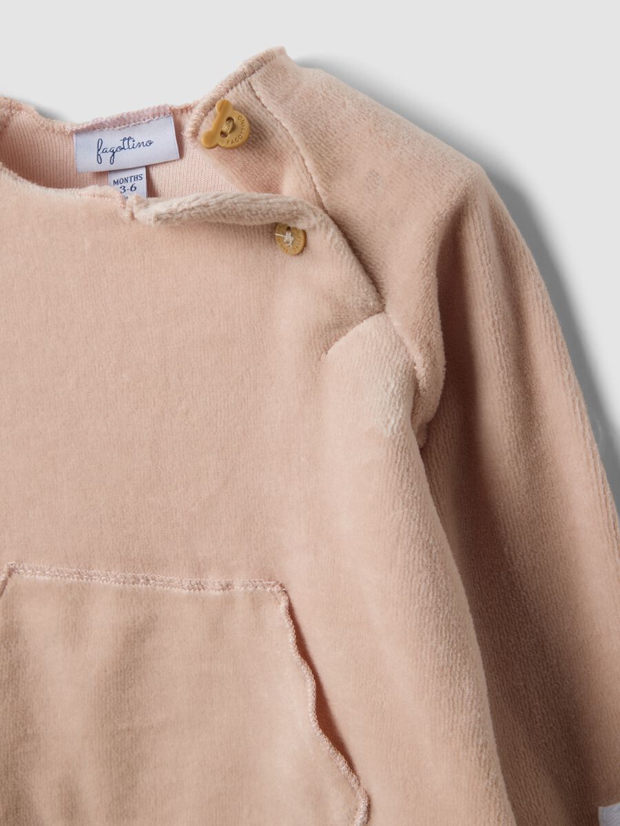 Completo rosa in misto cotone a maniche lunghe_2