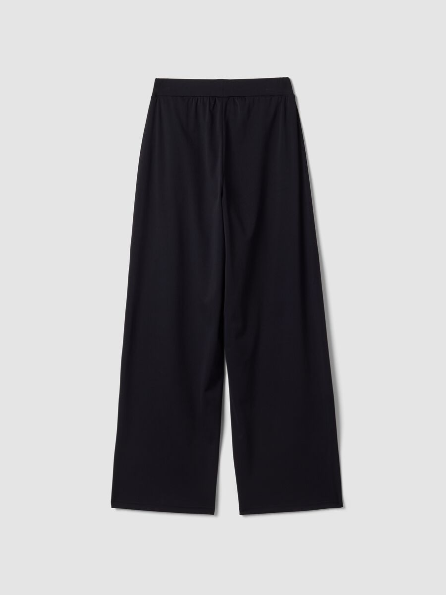 Black Easy Dry wide-leg stretch trousers ALTAVIA STUDIO_5