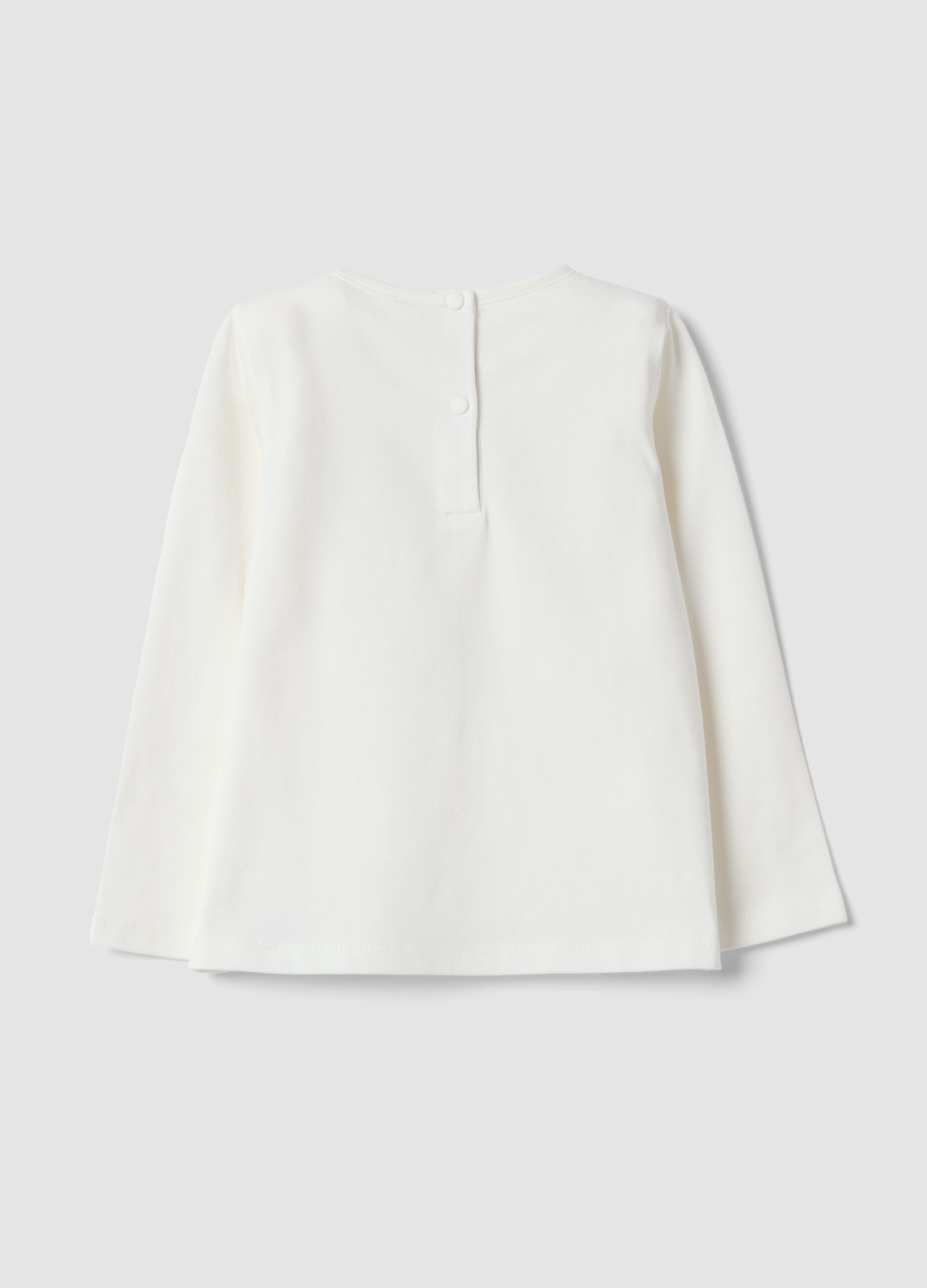 White organic stretch cotton T-shirt with Minnie print