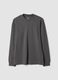 T-shirt grigia in puro cotone girocollo regular fit_0