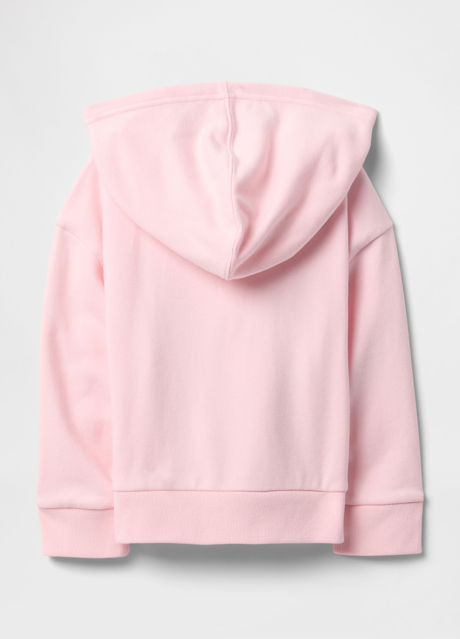 Pink cotton blend baby sweatshirt regular fit with zip and logo