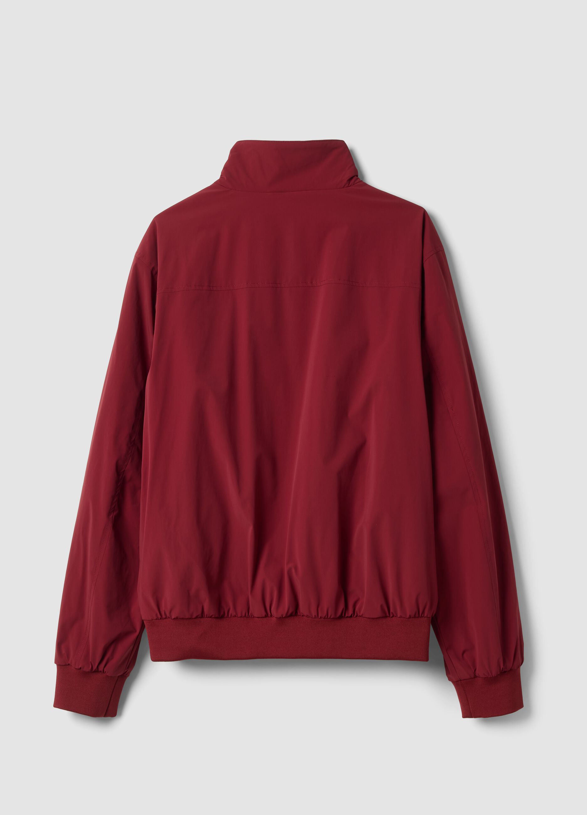 Red stretch-fabric jacket with zip
