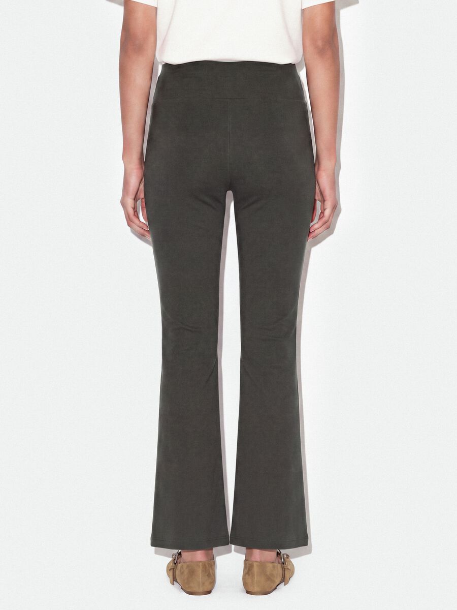 Grey flare trousers in stretch cotton_3