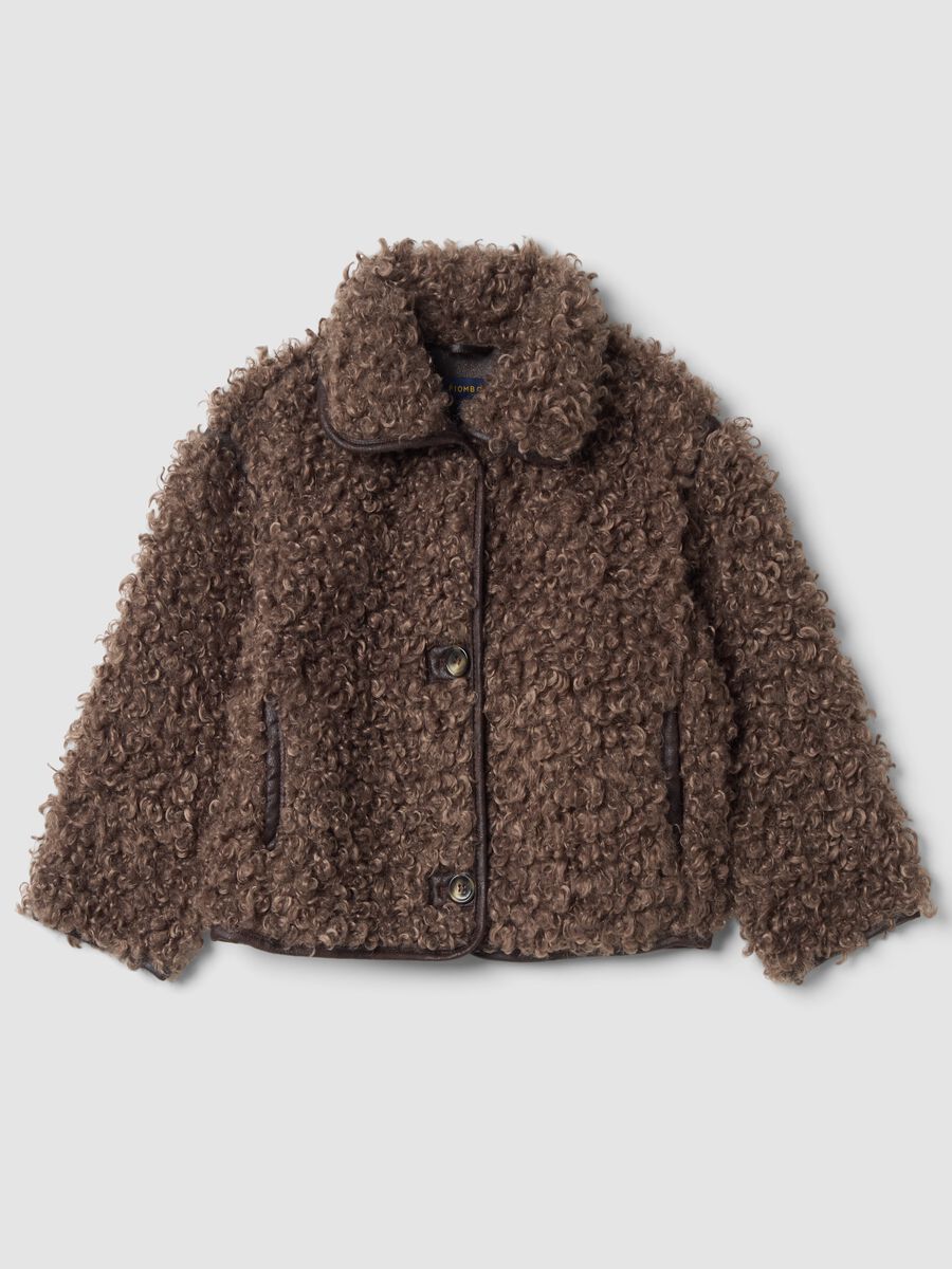 Grey teddy jacket with buttons_3